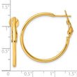 Sterling Silver Gold-tone Polished 2mm Omega Back Round Hoop Earrings