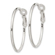 Sterling Silver Polished 2x35mm Omega Back Round Hoop Earrings