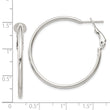 Sterling Silver Polished 2x35mm Omega Back Round Hoop Earrings