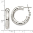Sterling Silver 5x25mm Omega Back Hoop Earrings