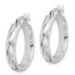 Sterling Silver Rhodium-plated Textured 20mm Hoop Earrings
