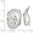 Sterling Silver Polished Fancy S Design Non-Pierced Earrings - Birthstone Company