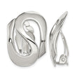 Sterling Silver Polished Fancy S Design Non-Pierced Earrings - Birthstone Company