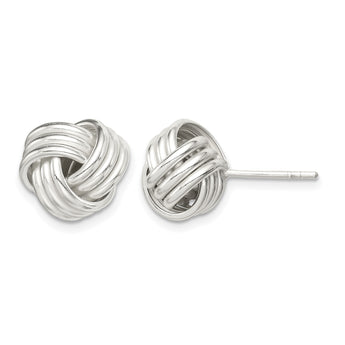 Sterling Silver Twisted Knot Post Earrings - Birthstone Company