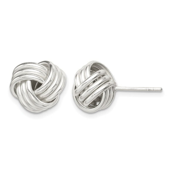 Sterling Silver Twisted Knot Post Earrings - Birthstone Company