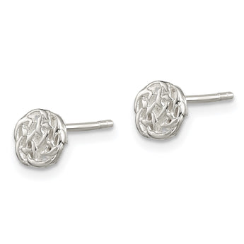 Sterling Silver Polished Celtic Knot Post Earrings - Birthstone Company