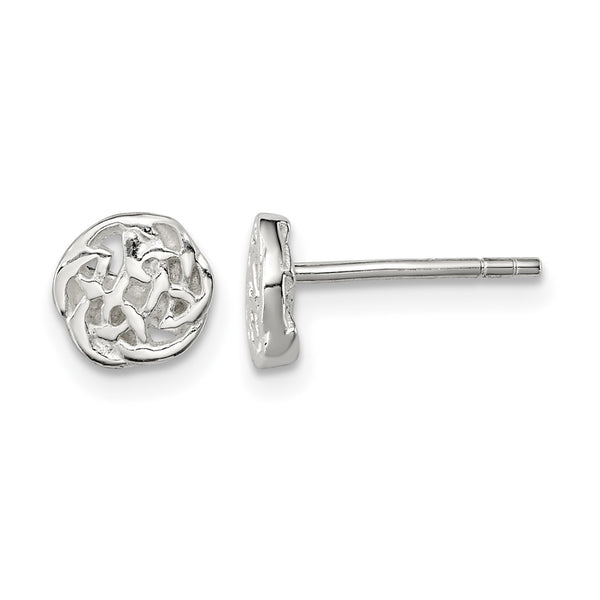 Sterling Silver Polished Celtic Knot Post Earrings - Birthstone Company