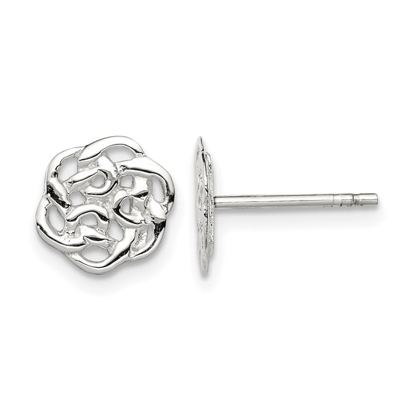 Sterling Silver Polished Celtic Knot Post Earrings - Birthstone Company