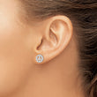 Sterling Silver Rhodium-plated Small CZ Peace Symbol Post Earrings - Birthstone Company