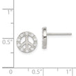 Sterling Silver Rhodium-plated Small CZ Peace Symbol Post Earrings - Birthstone Company