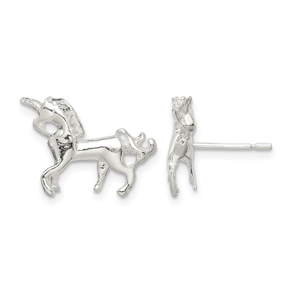 Sterling Silver Unicorn Mini Earrings - Birthstone Company