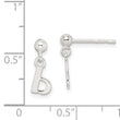 Sterling Silver Polished B Dangle Post Earrings