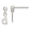 Sterling Silver Polished D Dangle Post Earrings