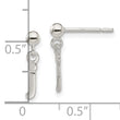 Sterling Silver Polished J Dangle Post Earrings