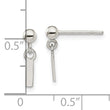 Sterling Silver Polished L Dangle Post Earrings