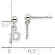Sterling Silver Polished P Dangle Post Earrings
