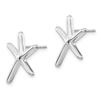 Sterling Silver Rhodium-plated Starfish Post Earrings - Birthstone Company