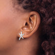 Sterling Silver Rhodium-plated Starfish Post Earrings