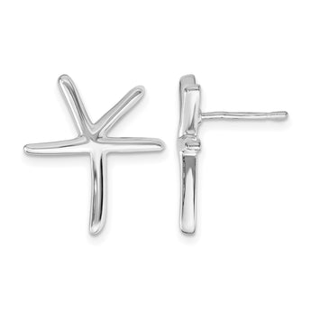 Sterling Silver Rhodium-plated Starfish Post Earrings - Birthstone Company