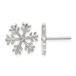 Sterling Silver CZ Polished Snowflake Post Earrings - Birthstone Company