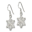 Sterling Silver Polished / Satin CZ Snowflake Dangle Earrings - Birthstone Company