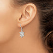 Sterling Silver Polished / Satin CZ Snowflake Dangle Earrings - Birthstone Company