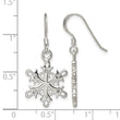 Sterling Silver Polished / Satin CZ Snowflake Dangle Earrings - Birthstone Company