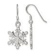 Sterling Silver Polished / Satin CZ Snowflake Dangle Earrings - Birthstone Company