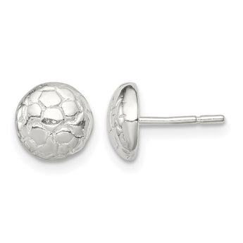 Sterling Silver Soccer Ball Mini Earrings - Birthstone Company
