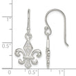 Sterling Silver Polished CZ Fleur de Lis Dangle Earrings - Birthstone Company