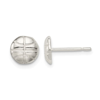 Sterling Silver Basketball Mini Earrings - Birthstone Company