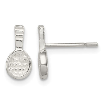 Sterling Silver Tennis Racquet Mini Earrings - Birthstone Company