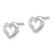 Sterling Silver Polished Heart Post Earrings - Birthstone Company