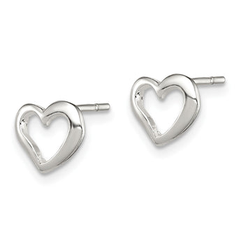Sterling Silver Polished Heart Post Earrings - Birthstone Company