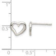 Sterling Silver Polished Heart Post Earrings - Birthstone Company
