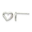 Sterling Silver Polished Heart Post Earrings - Birthstone Company
