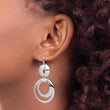 Sterling Silver Polished Fancy Circle Dangle Earrings