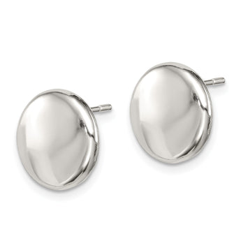 Sterling Silver Polished Button Post Earrings - Birthstone Company