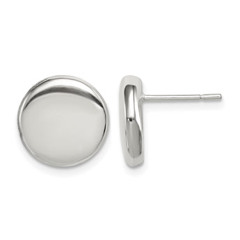 Sterling Silver Polished Button Post Earrings - Birthstone Company