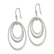 Sterling Silver Polished Triple Oval Dangle Earrings