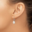 Sterling Silver Polished White 7-8mm Freshwater Cultured Pearl Dangle Earrings - Birthstone Company