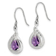 Sterling Silver Amethyst Polished Fancy Dangle Earrings - Birthstone Company