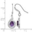Sterling Silver Amethyst Polished Fancy Dangle Earrings - Birthstone Company