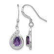 Sterling Silver Amethyst Polished Fancy Dangle Earrings - Birthstone Company