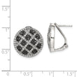 Sterling Silver Rhod-pltd Black/White CZ Criss Cross Omega Back Earrings - Birthstone Company