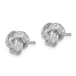Sterling Silver Rhodium-plated CZ Love Knot Post Earrings - Birthstone Company