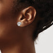 Sterling Silver Rhodium-plated CZ Love Knot Post Earrings