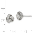 Sterling Silver Rhodium-plated CZ Love Knot Post Earrings - Birthstone Company