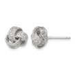 Sterling Silver Rhodium-plated CZ Love Knot Post Earrings - Birthstone Company