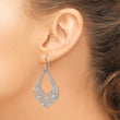 Sterling Silver Rhodium-plated Polished CZ Floral Teardrop Dangle Earrings - Birthstone Company